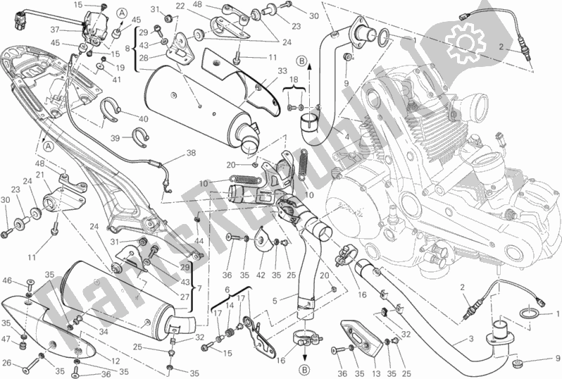 Wszystkie części do System Wydechowy Ducati Monster 795 Thailand 2013